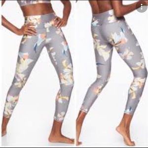 Athleta Elation Floral full length leggings high waisted grey blue S small